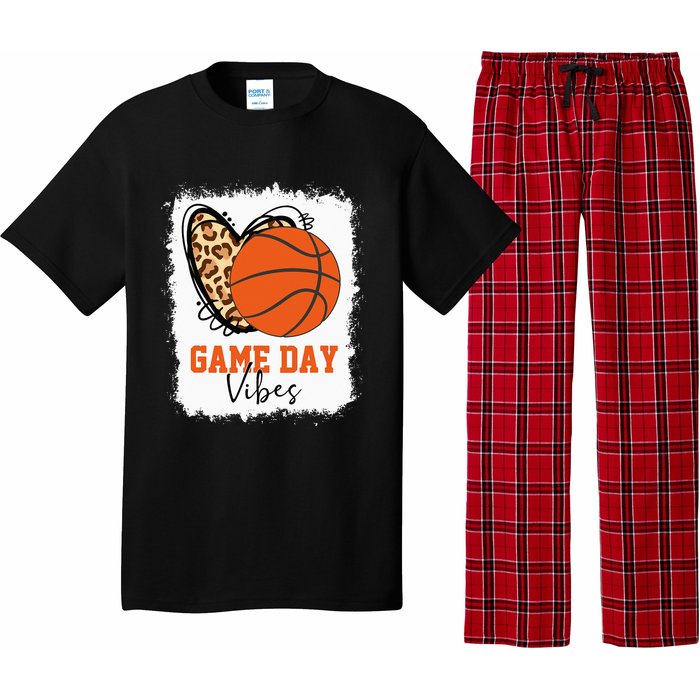 Bleached Basketball Game Day Vibes Basketball Mom Game Day Pajama Set