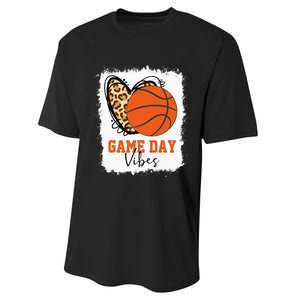 Bleached Basketball Game Day Vibes Basketball Mom Game Day Performance Sprint T-Shirt