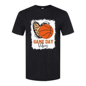 Bleached Basketball Game Day Vibes Basketball Mom Game Day Softstyle CVC T-Shirt