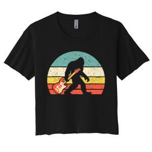 Bigfoot Bass Guitar  Bass Player Bassist Music Guitarist Women's Crop Top Tee