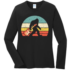 Bigfoot Bass Guitar  Bass Player Bassist Music Guitarist Ladies Long Sleeve Shirt