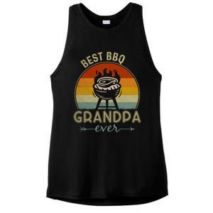 Best Bbq Grandpa Ever Retro Bbq Graphic Father's Day Gift Ladies PosiCharge Tri-Blend Wicking Tank