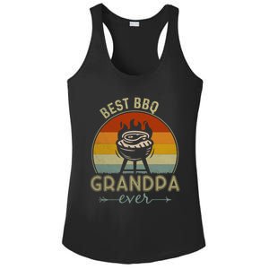 Best Bbq Grandpa Ever Retro Bbq Graphic Father's Day Gift Ladies PosiCharge Competitor Racerback Tank