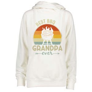 Best Bbq Grandpa Ever Retro Bbq Graphic Father's Day Gift Womens Funnel Neck Pullover Hood