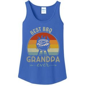 Best Bbq Grandpa Ever Retro Bbq Graphic Father's Day Gift Ladies Essential Tank