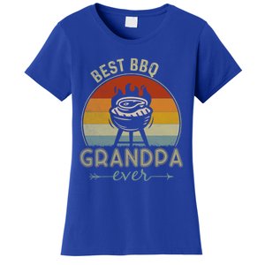 Best Bbq Grandpa Ever Retro Bbq Graphic Father's Day Gift Women's T-Shirt