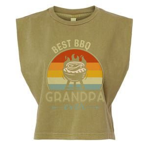 Best Bbq Grandpa Ever Retro Bbq Graphic Father's Day Gift Garment-Dyed Women's Muscle Tee