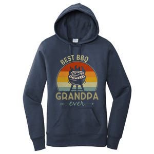 Best Bbq Grandpa Ever Retro Bbq Graphic Father's Day Gift Women's Pullover Hoodie