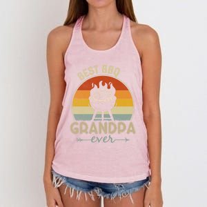 Best Bbq Grandpa Ever Retro Bbq Graphic Father's Day Gift Women's Knotted Racerback Tank