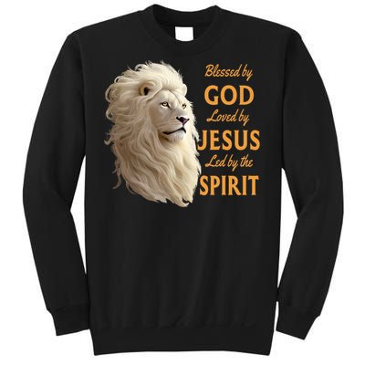 Blessed By God Loved By Jesus Christian Lion Sweatshirt