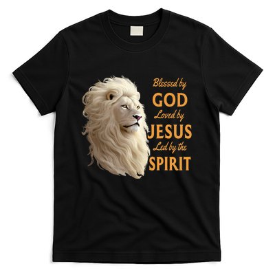 Blessed By God Loved By Jesus Christian Lion T-Shirt