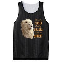 Blessed By God Loved By Jesus Christian Lion Mesh Reversible Basketball Jersey Tank