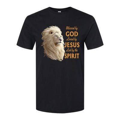 Blessed By God Loved By Jesus Christian Lion Softstyle CVC T-Shirt