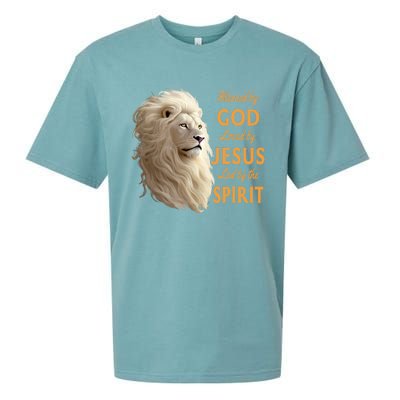 Blessed By God Loved By Jesus Christian Lion Sueded Cloud Jersey T-Shirt