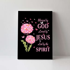 Blessed By God Loved By Jesus Butterfly Dandelion Canvas