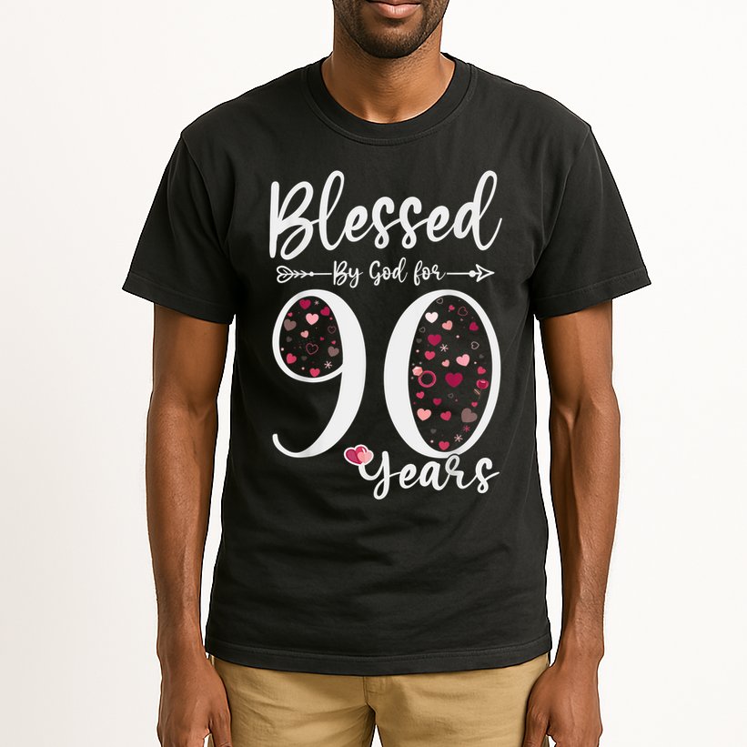 Blessed by God For 90 Years Old 90th Birthday Gift For WoM.e.n Tall T-Shirt