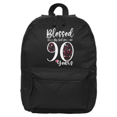 Blessed by God For 90 Years Old 90th Birthday Gift For WoM.e.n 16 in Basic Backpack