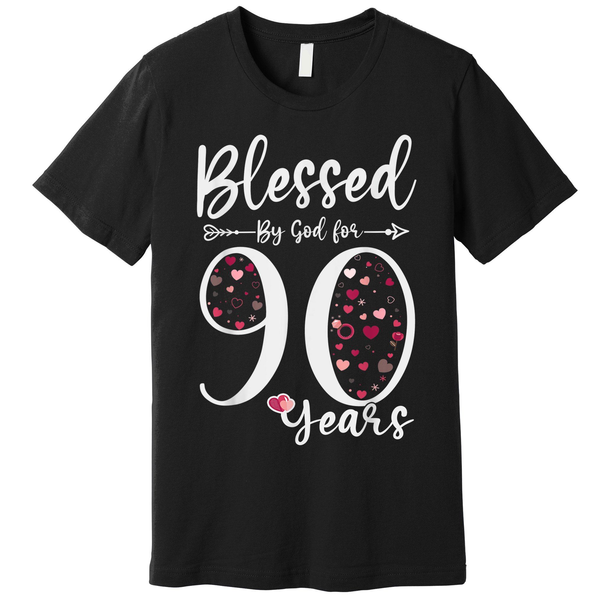 Blessed by God For 90 Years Old 90th Birthday Gift For WoM.e.n Premium T-Shirt