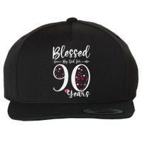 Blessed by God For 90 Years Old 90th Birthday Gift For WoM.e.n Wool Snapback Cap