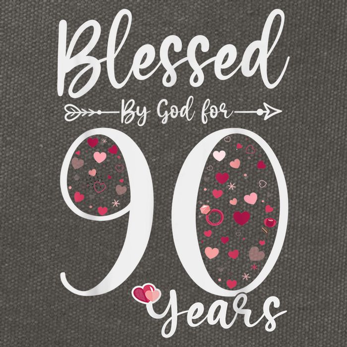 Blessed by God For 90 Years Old 90th Birthday Gift For WoM.e.n Cotton Canvas Backpack