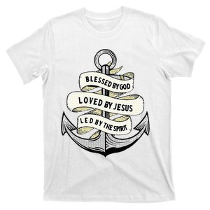 Blessed By God Loved By Jesus Anchor Christian T-Shirt