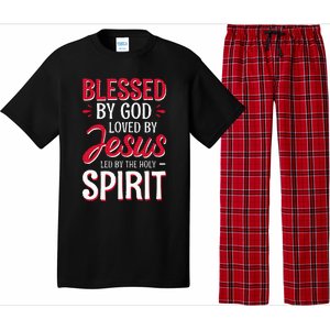 Blessed By God Loved By Jesus Led By The Holy Spirit Pajama Set