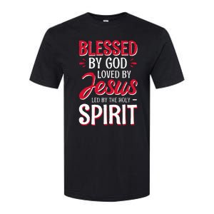 Blessed By God Loved By Jesus Led By The Holy Spirit Softstyle CVC T-Shirt