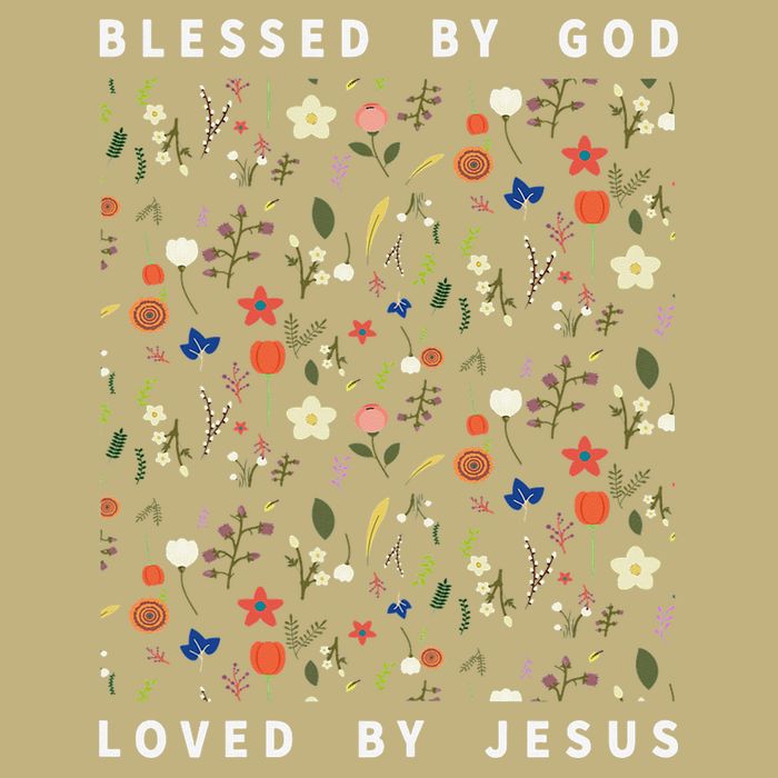 Blessed By God Loved By Jesus Wildflower Christian Cooling Performance Crew T-Shirt