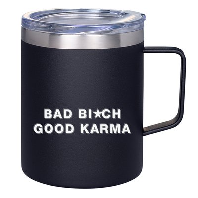 Bad Bitch Good Karma 12oz Stainless Steel Coffee Mug