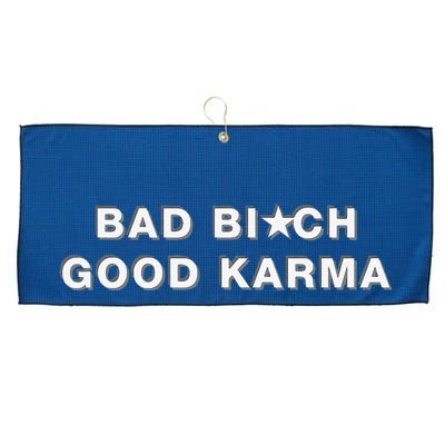 Bad Bitch Good Karma Large Microfiber Waffle Golf Towel