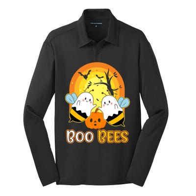 Boo Bees Halloween Cute Gift Funny Bees Gift Silk Touch Performance Long Sleeve Polo