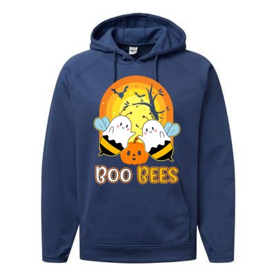 Boo Bees Halloween Cute Gift Funny Bees Gift Performance Fleece Hoodie