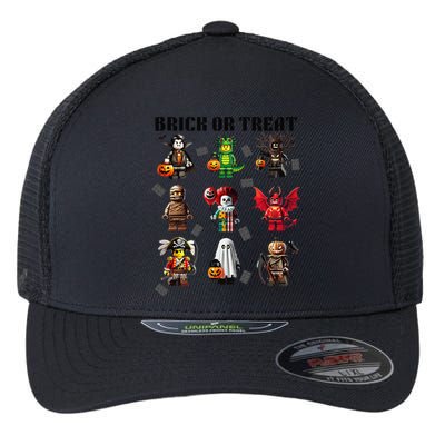 Building Bricks Halloween Brick Or Treat Costume Monsters Gift Flexfit Unipanel Trucker Cap