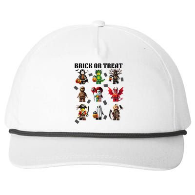 Building Bricks Halloween Brick Or Treat Costume Monsters Gift Snapback Five-Panel Rope Hat