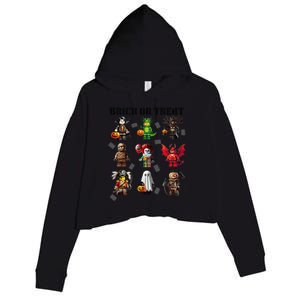 Building Bricks Halloween Brick Or Treat Costume Monsters Gift Crop Fleece Hoodie