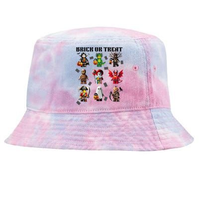 Building Bricks Halloween Brick Or Treat Costume Monsters Gift Tie-Dyed Bucket Hat