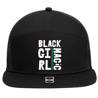 Black Black History Month Blm Melanin Poppin Afro Queen Great Gift 7 Panel Mesh Trucker Snapback Hat