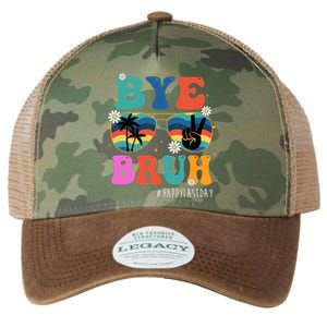 Bye Bruh Happy Last Day Of School Retro Hippie Legacy Tie Dye Trucker Hat