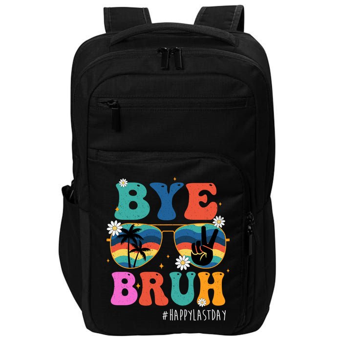 Bye Bruh Happy Last Day Of School Retro Hippie Impact Tech Backpack