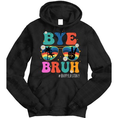 Bye Bruh Happy Last Day Of School Retro Hippie Tie Dye Hoodie