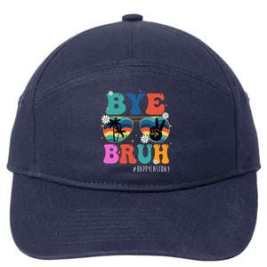 Bye Bruh Happy Last Day Of School Retro Hippie 7-Panel Snapback Hat