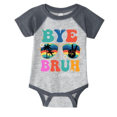 Bye Bruh Happy Last Day Of School Retro Hippie Infant Baby Jersey Bodysuit