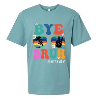 Bye Bruh Happy Last Day Of School Retro Hippie Sueded Cloud Jersey T-Shirt
