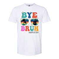 Bye Bruh Happy Last Day Of School Retro Hippie Softstyle CVC T-Shirt