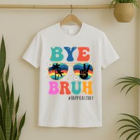 Bye Bruh Happy Last Day Of School Retro Hippie T-Shirt