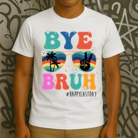 Bye Bruh Happy Last Day Of School Retro Hippie T-Shirt