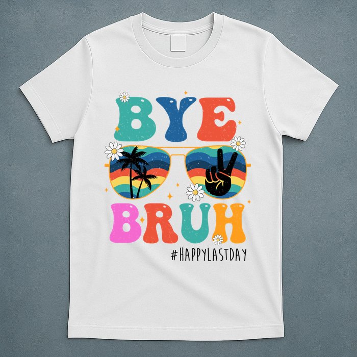 Bye Bruh Happy Last Day Of School Retro Hippie T-Shirt