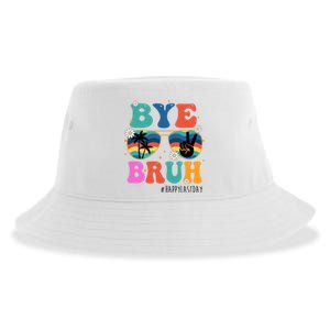 Bye Bruh Happy Last Day Of School Retro Hippie Sustainable Bucket Hat