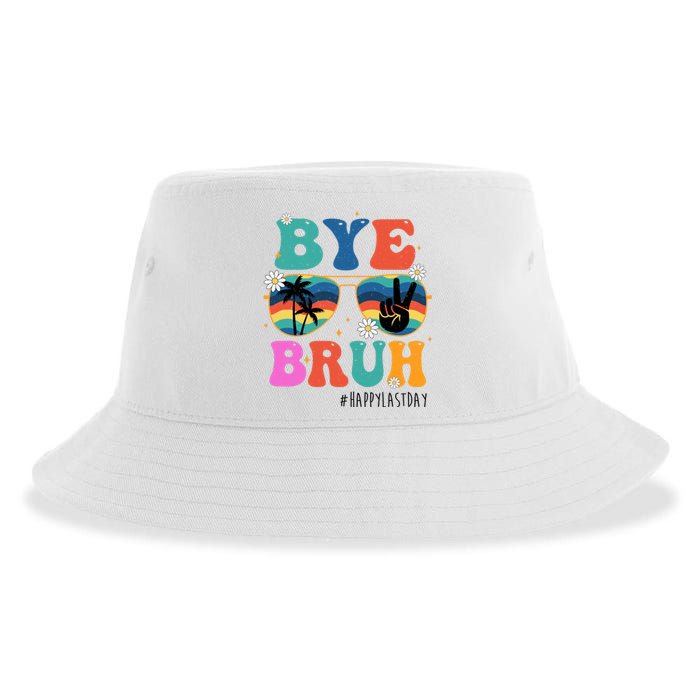 Bye Bruh Happy Last Day Of School Retro Hippie Sustainable Bucket Hat