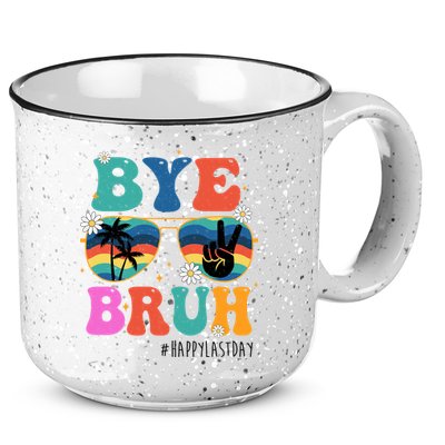Bye Bruh Happy Last Day Of School Retro Hippie 15oz Campfire Ceramic Mug